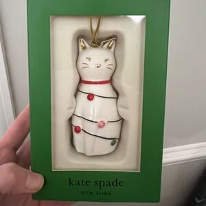 New In Box Kate Spade Be Jolly Cat Ornament